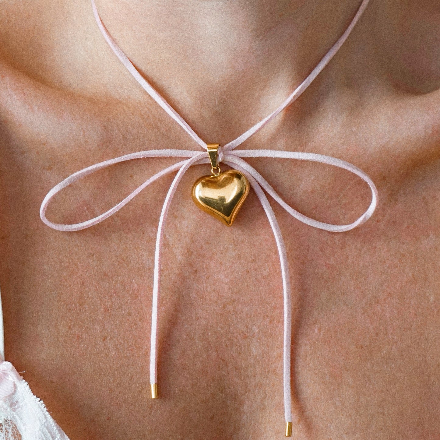 Penelope Cord Choker Pink - Gold