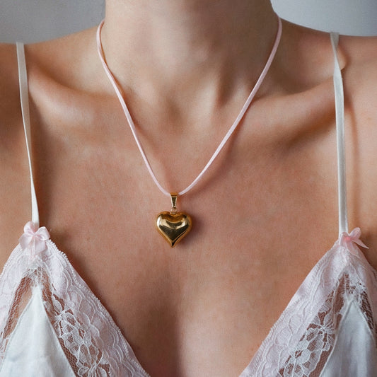 Penelope Cord Choker Pink - Gold