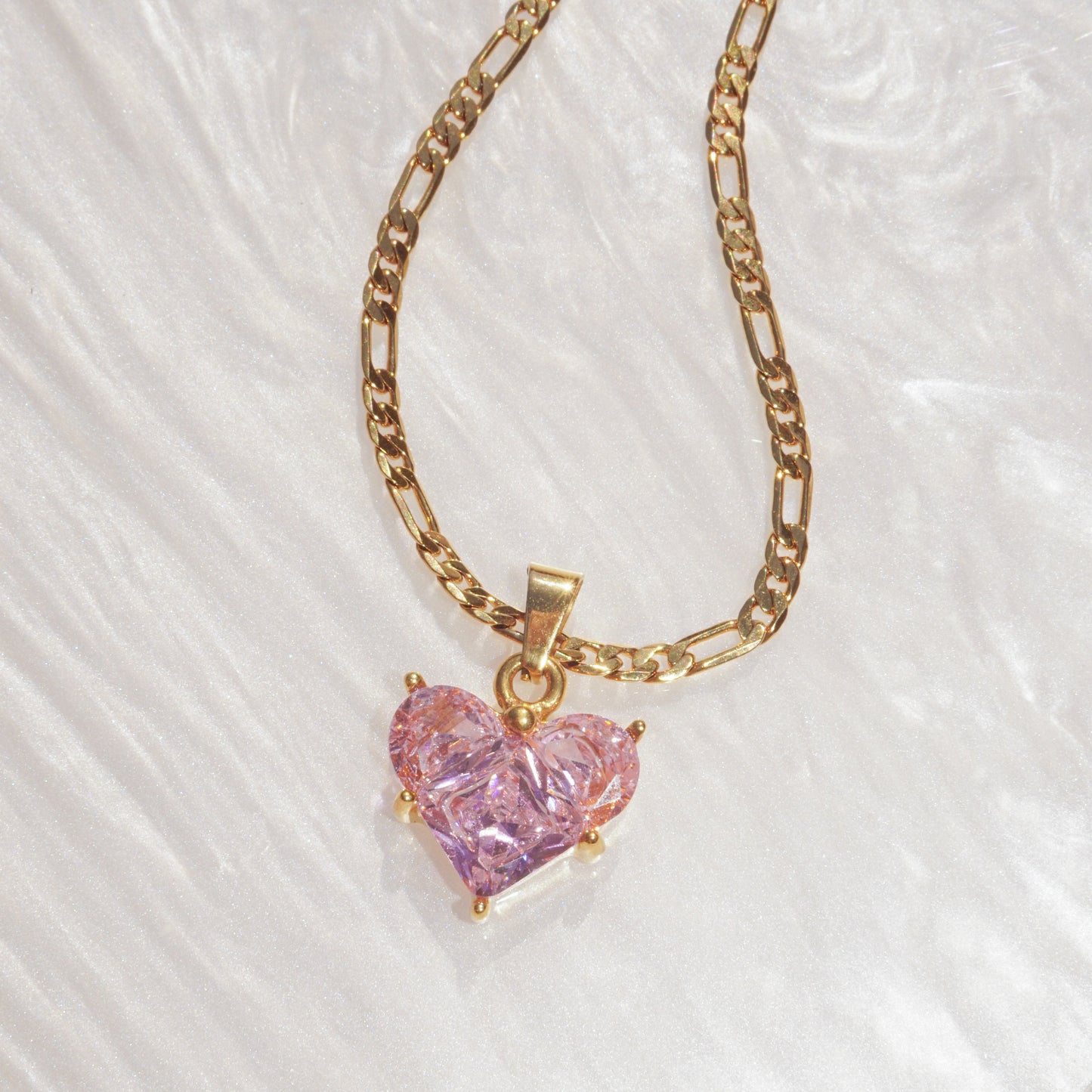 Heart of Glass Pendant – Rose Pink