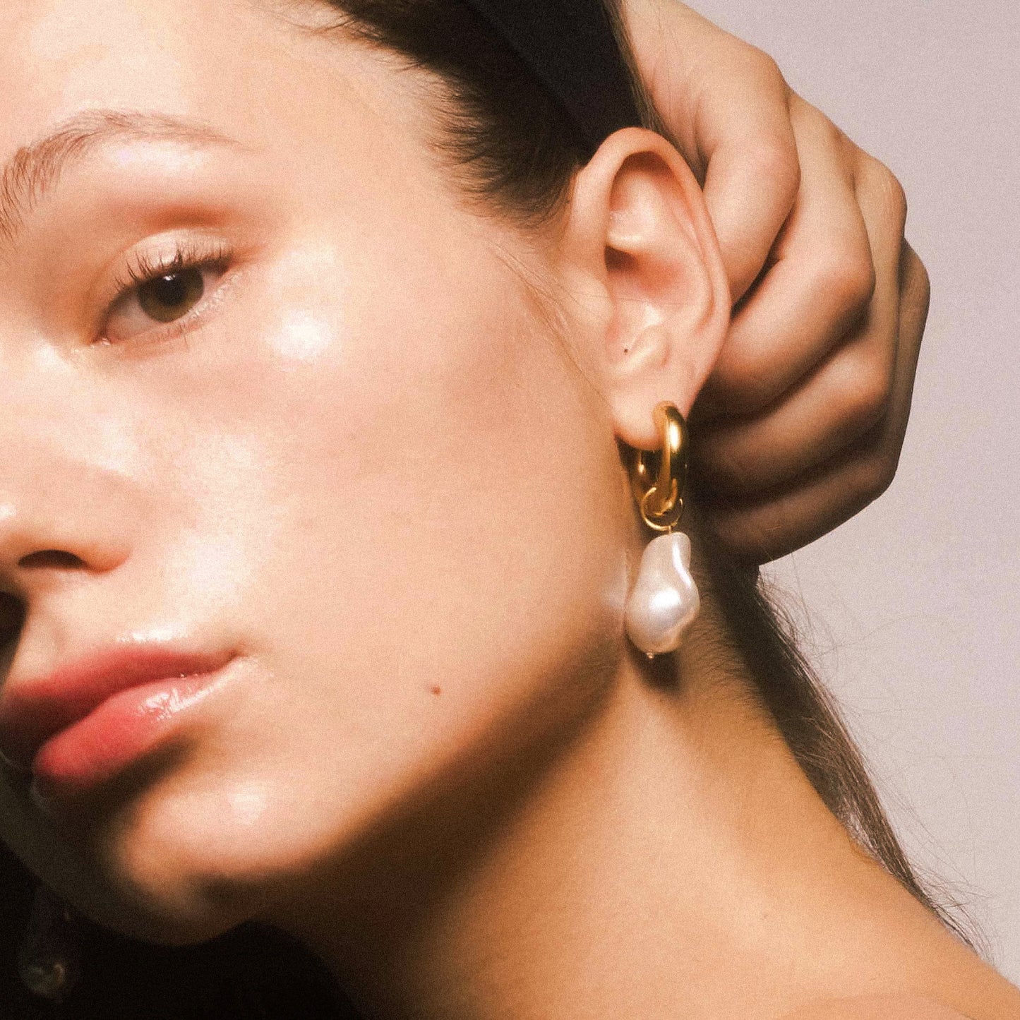 Baroque Pearl Hoops