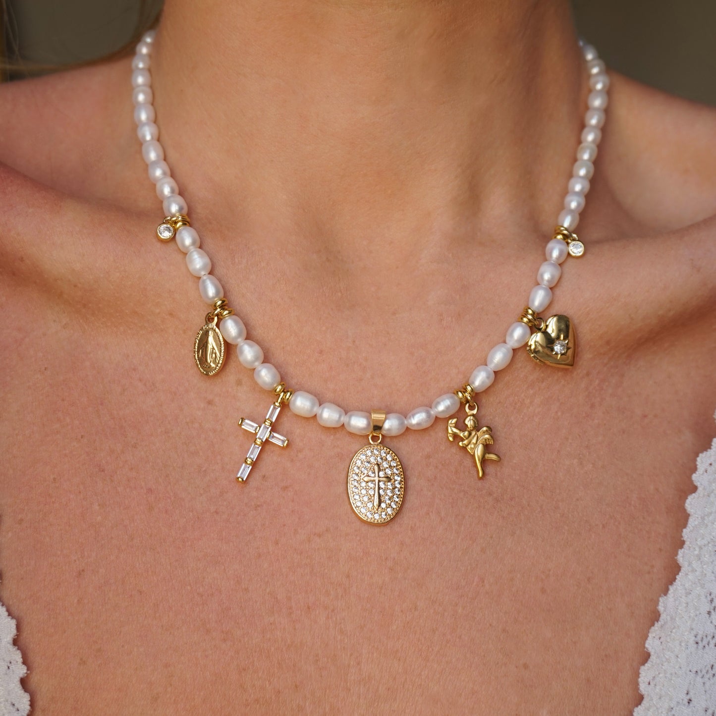 Palermo Pearl Charm necklace