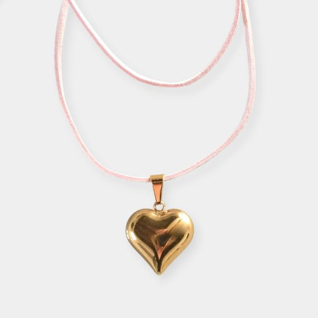 Penelope Cord Choker Pink - Gold
