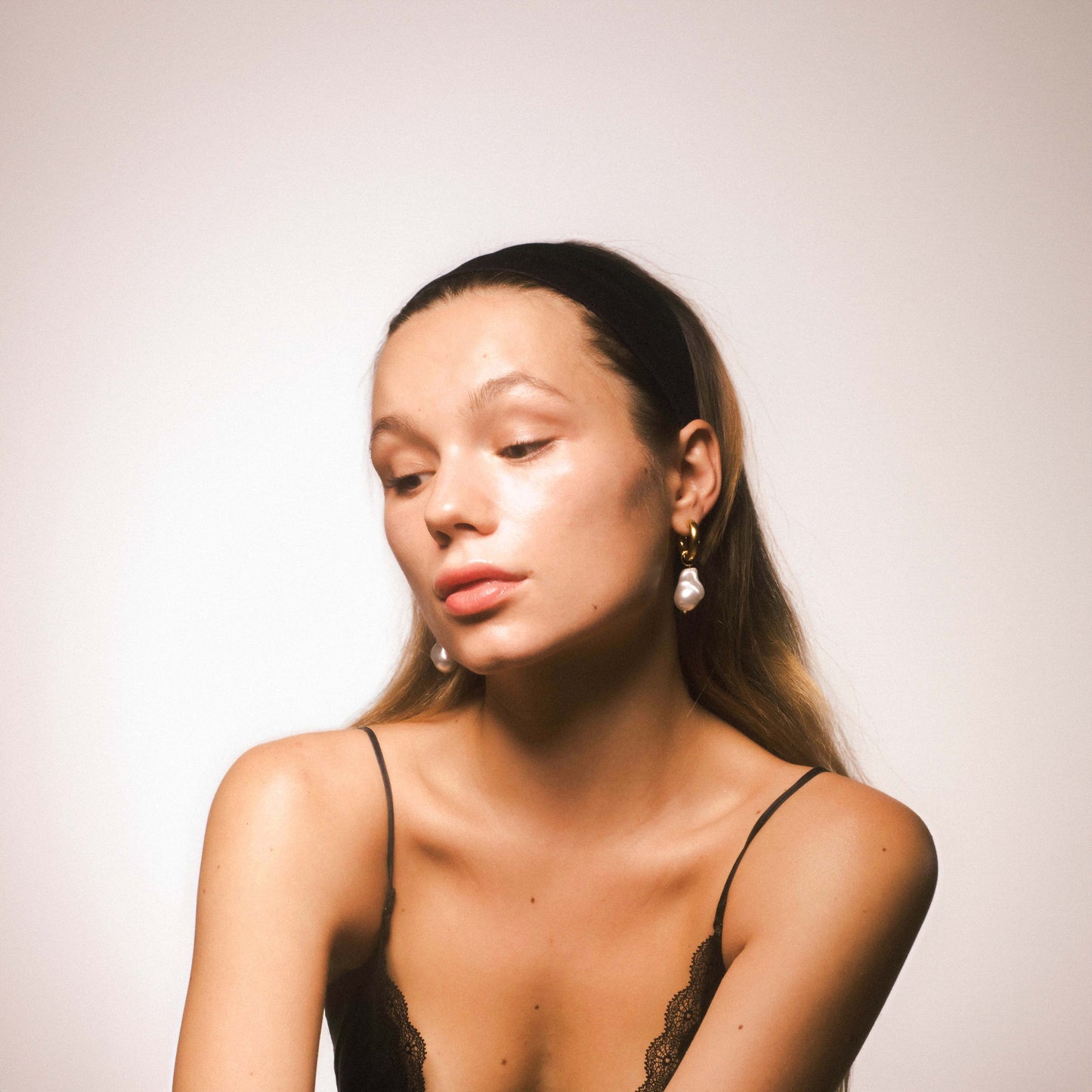 Baroque Pearl Hoops