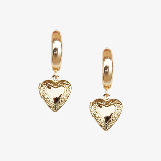 Heart Locket Huggie Single / Double