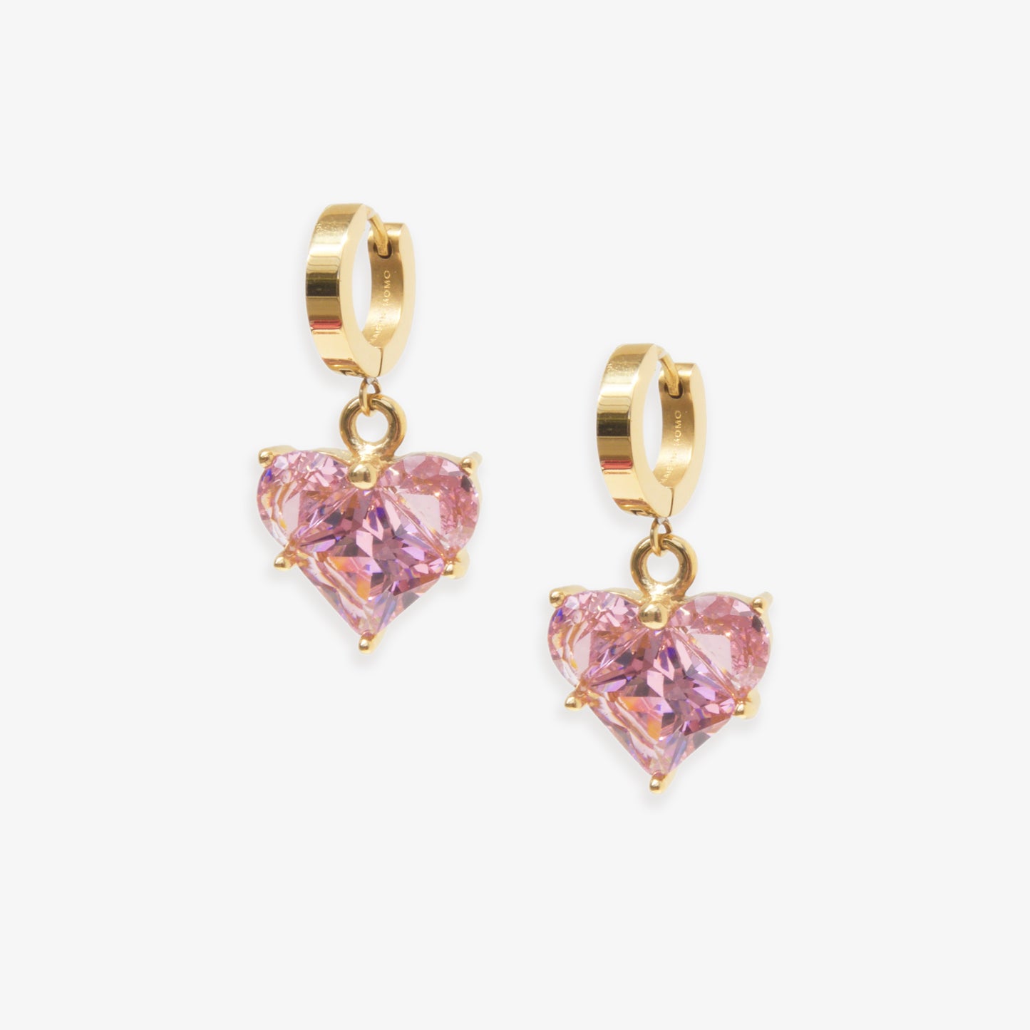 Heart of Glass Hoops – Rose Pink