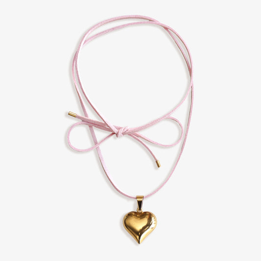 Penelope Cord Choker Pink - Gold