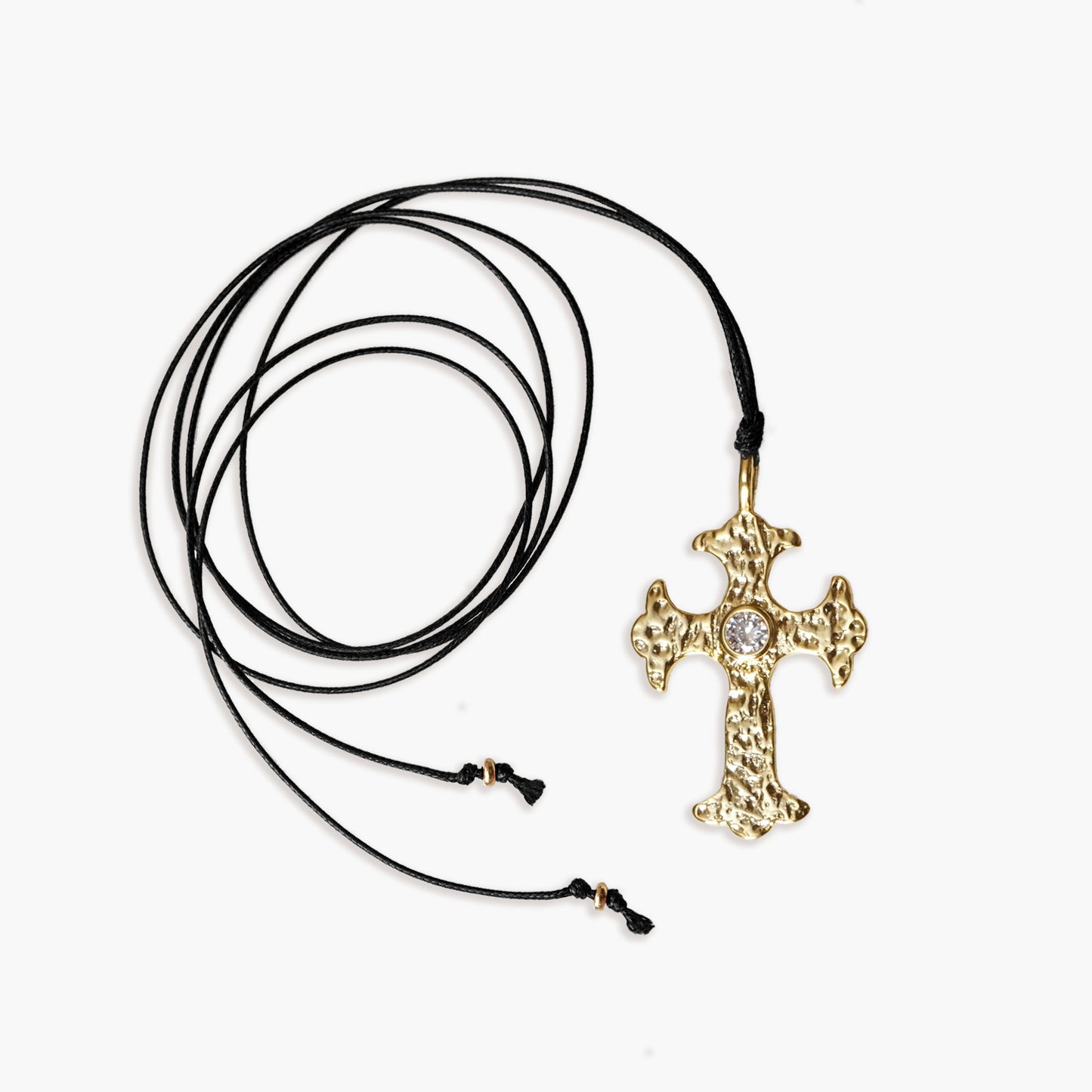 Castell Cross Cord Pendant Gold