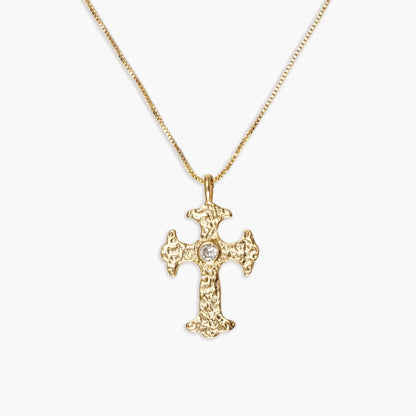 Castell Cross Pendant Gold